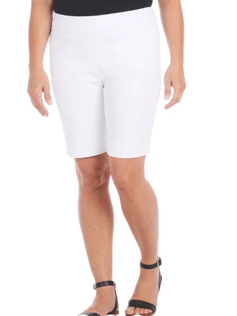 NWT Hilary Radley Textured White Stretchy Bermuda Shorts